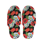 Poppy And Chamomile Pattern Print Slippers