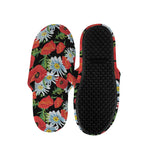 Poppy And Chamomile Pattern Print Slippers