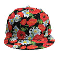 Poppy And Chamomile Pattern Print Snapback Cap