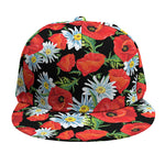 Poppy And Chamomile Pattern Print Snapback Cap