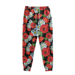 Poppy And Chamomile Pattern Print Sweatpants