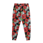 Poppy And Chamomile Pattern Print Sweatpants