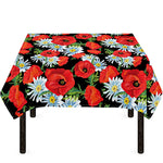 Poppy And Chamomile Pattern Print Tablecloth