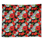 Poppy And Chamomile Pattern Print Tapestry