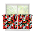 Poppy And Chamomile Pattern Print Tier Curtains