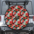 Poppy And Chamomile Pattern Print Tire Cover With Camera Hole