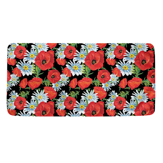 Poppy And Chamomile Pattern Print Towel