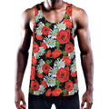 Poppy And Chamomile Pattern Print Men's Workout Tank Top