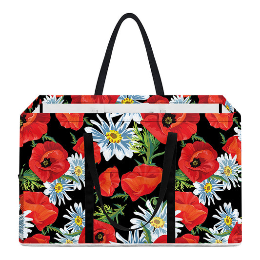 Poppy And Chamomile Pattern Print Utility Tote Bag