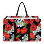 Poppy And Chamomile Pattern Print Utility Tote Bag