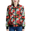 Poppy And Chamomile Pattern Print Women's Bomber Jacket