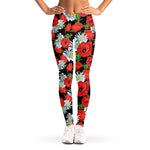 Poppy And Chamomile Pattern Print Women's Leggings