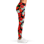 Poppy And Chamomile Pattern Print Women's Leggings