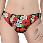 Poppy And Chamomile Pattern Print Women's Thong