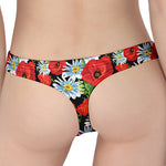 Poppy And Chamomile Pattern Print Women's Thong