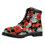 Poppy And Chamomile Pattern Print Work Boots
