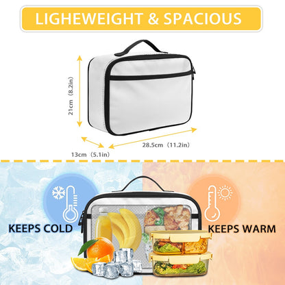 Black Striped Banana Pattern Print Portable Lunch Bag