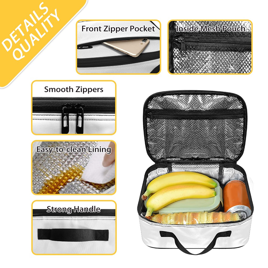 Pink And Yellow Macaron Pattern Print Portable Lunch Bag