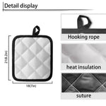 White And Black Tartan Pattern Print Pot Holders