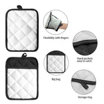 Black And White Skeleton Pattern Print Pot Holders With Pocket