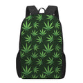 Pot Leaf Pattern Print 17 Inch Backpack