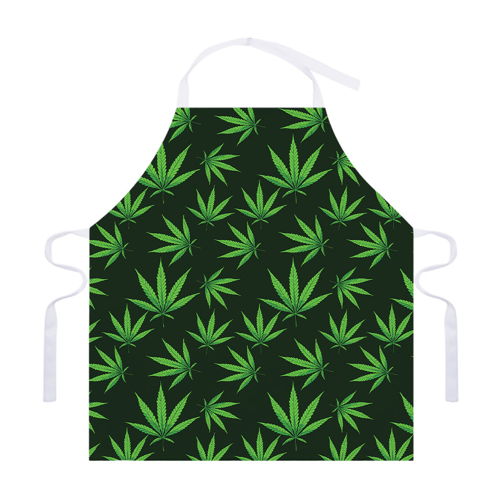 Pot Leaf Pattern Print Adjustable Apron