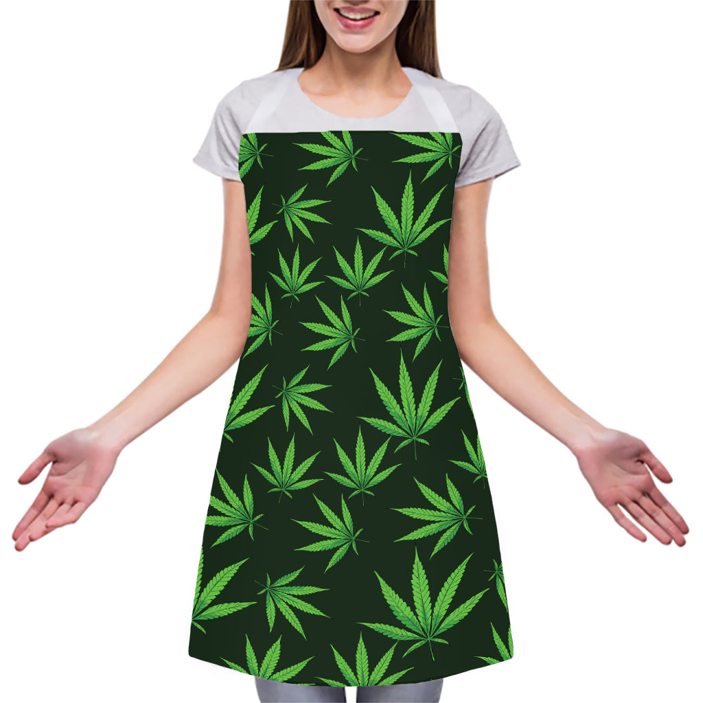 Pot Leaf Pattern Print Adjustable Apron
