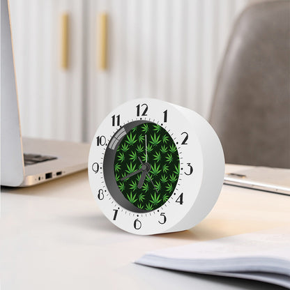 Pot Leaf Pattern Print Alarm Clock