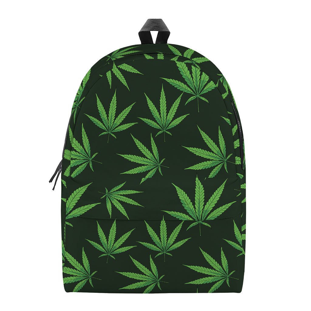 Pot Leaf Pattern Print Backpack