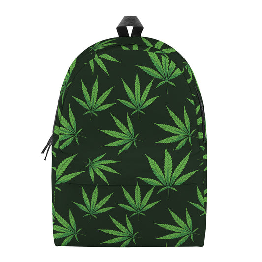 Pot Leaf Pattern Print Backpack
