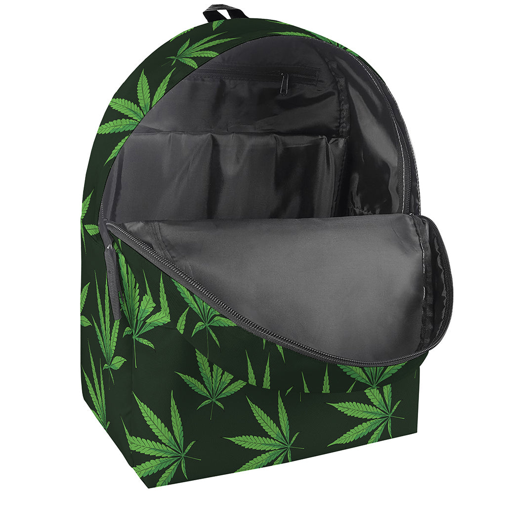 Pot Leaf Pattern Print Backpack