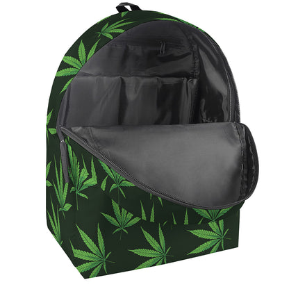Pot Leaf Pattern Print Backpack