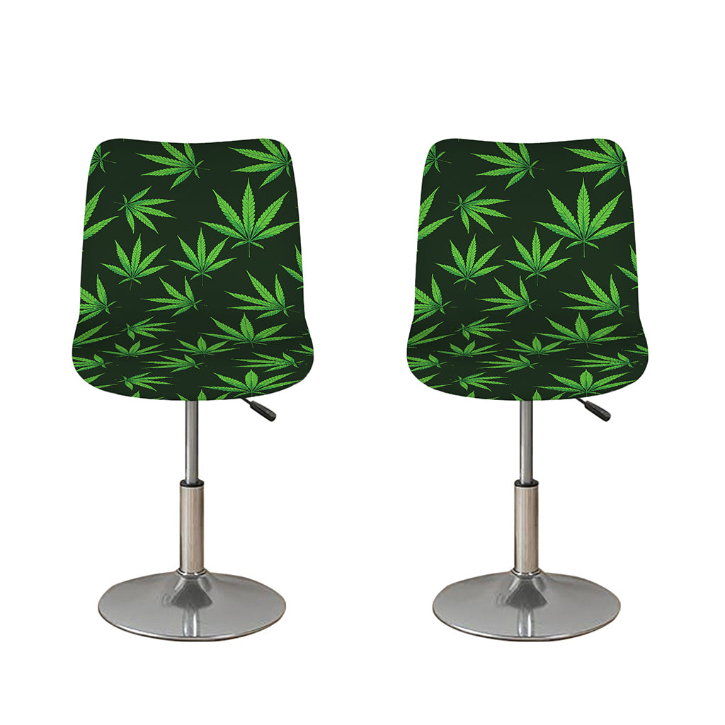 Pot Leaf Pattern Print Bar Stool Covers