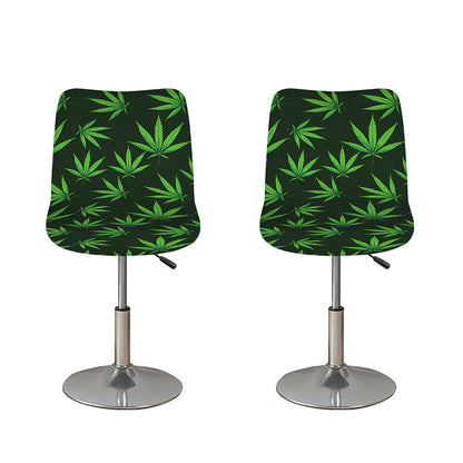 Pot Leaf Pattern Print Bar Stool Covers