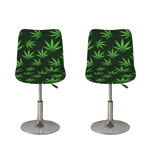 Pot Leaf Pattern Print Bar Stool Covers