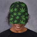 Pot Leaf Pattern Print Baseball Cap