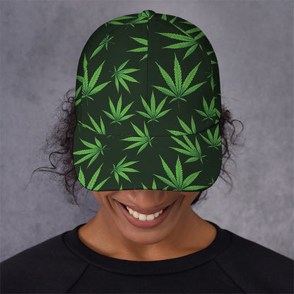 Pot Leaf Pattern Print Baseball Cap