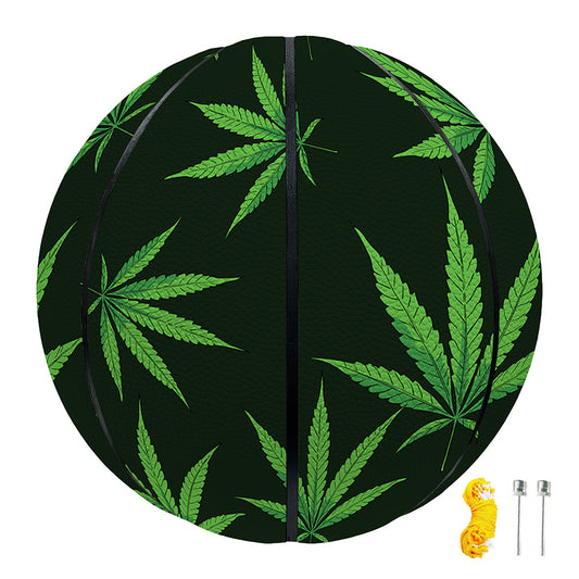 Pot Leaf Pattern Print Basketball