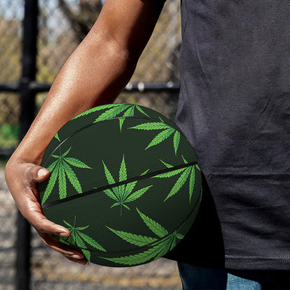 Pot Leaf Pattern Print Basketball