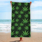Pot Leaf Pattern Print Beach Towel