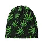 Pot Leaf Pattern Print Beanie
