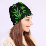 Pot Leaf Pattern Print Beanie