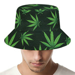 Pot Leaf Pattern Print Bucket Hat