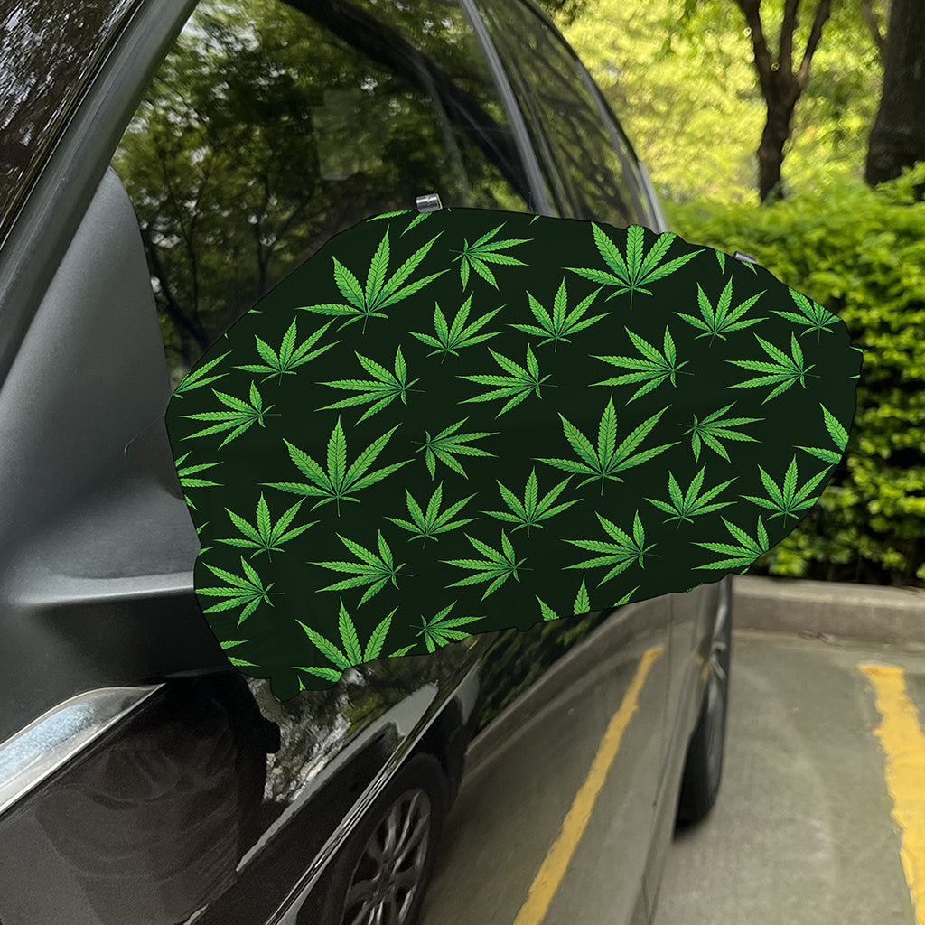 Pot Leaf Pattern Print Car Side Mirror Covers