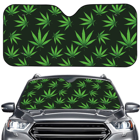 Pot Leaf Pattern Print Car Windshield Sun Shade