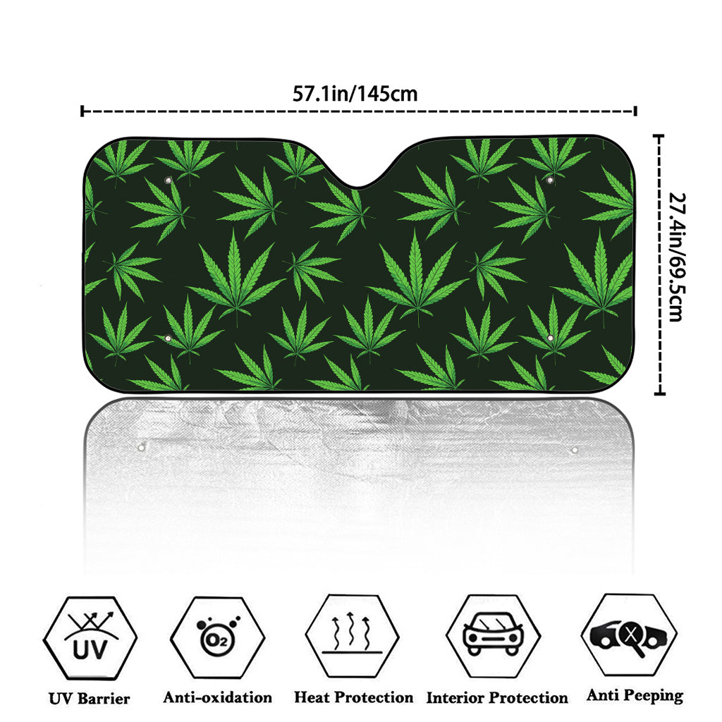 Pot Leaf Pattern Print Car Windshield Sun Shade