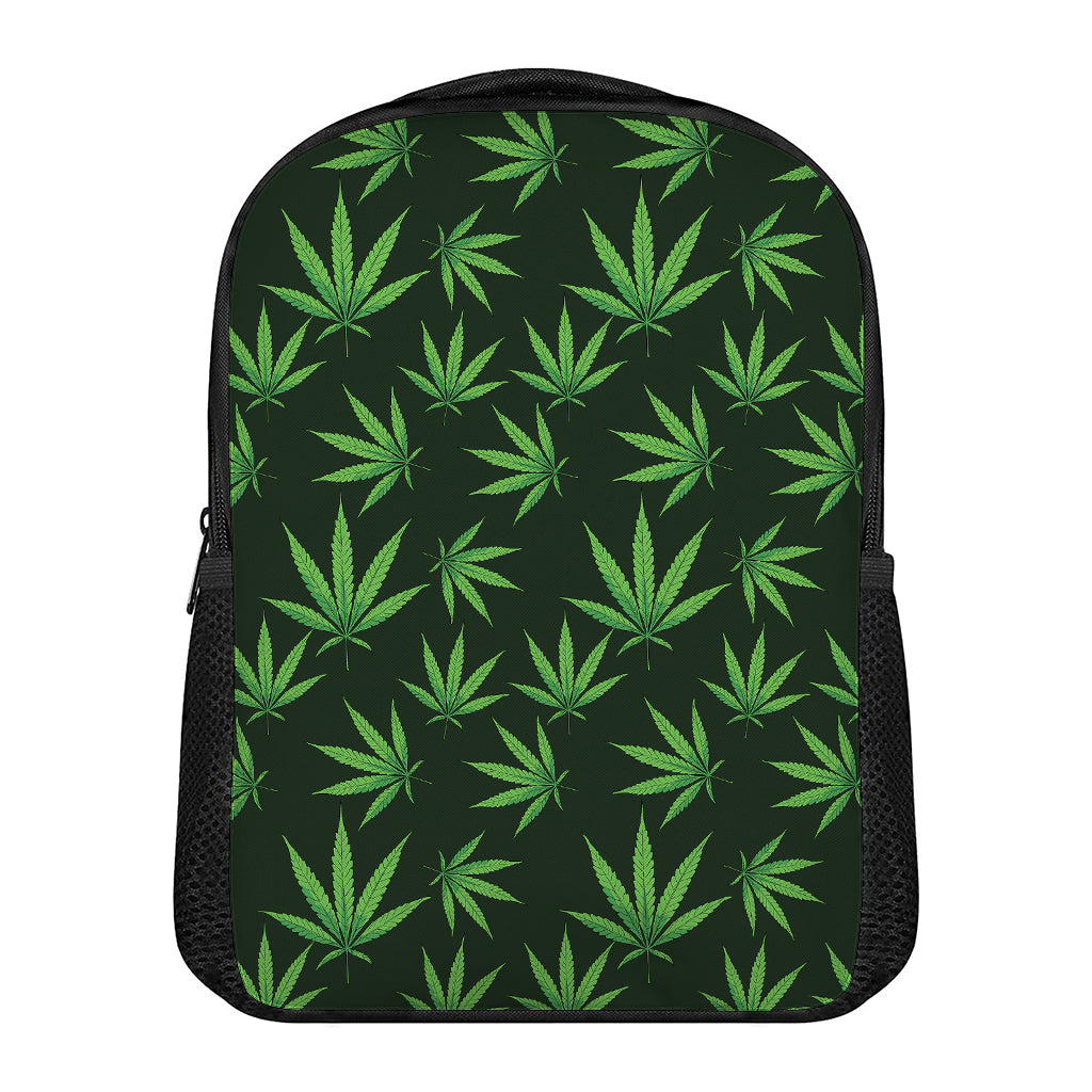 Pot Leaf Pattern Print Casual Backpack