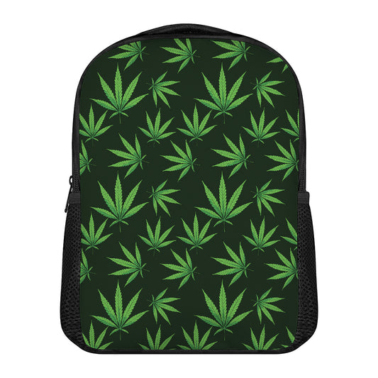Pot Leaf Pattern Print Casual Backpack