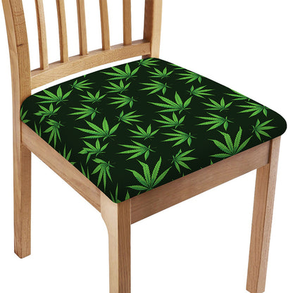 Pot Leaf Pattern Print Chair Cushion Cover