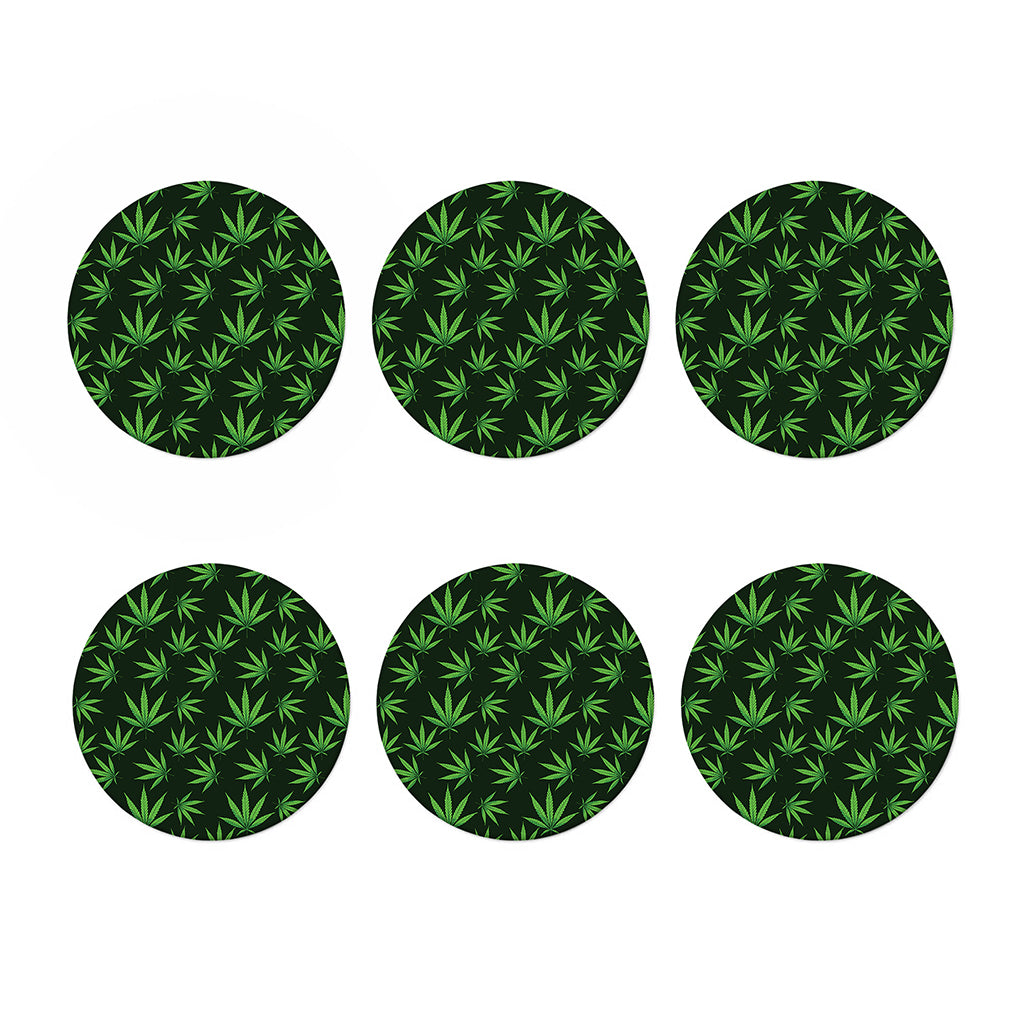 Pot Leaf Pattern Print Coaster Set